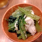 浅草 三ちゃん横丁 - お通しのアップ