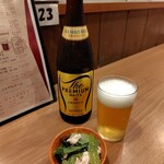 浅草 三ちゃん横丁 - 　瓶ビール＆お通し