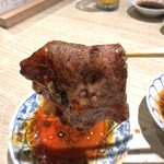 焼肉・ホルモン 踊ル - 卵黄ニラダレでいただきました