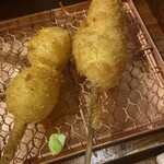 串かつ あーぼん - うずら・ハマグリ