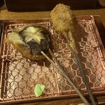串かつ あーぼん - 椎茸・牛肉ヘレ