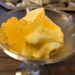 渓流グリルMYOJIN - 五木産山女魚の玉子ととうもろこしのブランマンジェ