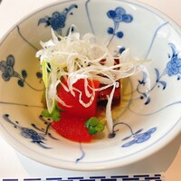 うなぎ処 山道 - うなぎの煮凝り、季節野菜のおひたし