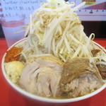 Youjimbounikai - 大盛り５００ｇ＋豚追加１枚　野菜、大蒜、辛しょう