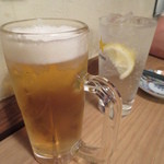立ち呑みのさのや - 生ビールとチューハイレモン(2014.9)