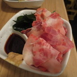 立ち呑みのさのや - くじらベーコン 350円(2014.9)