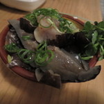 立ち呑みのさのや - あんこう皮湯引き 240円(2014.9)