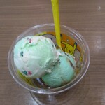 サーティワンアイスクリーム - スモールダブル（スーパーチョコミント＆ポッピングシャワー）