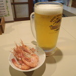 味もり多 - 生ビールと突き出し
