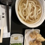 讃岐うどん 白庵 - 温かけうどん　とり天セット　1180円
