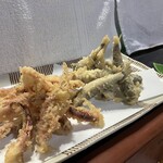 おかめ鮨 - メヒカリとイカゲソの天ぷら