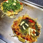 広島お好み焼き 弘々家 - 海鮮ねぎ（ひかえめ麺1玉）と豚肉（ひかえめ麺1玉）