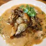 夕焼け飯店 - カキとキノコのウニソース焼き