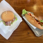 ゆみはり茶屋 - 月山とんバーガー　月山ドッグ