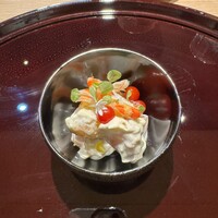 蓬左茶寮 - 桃とマスカルポーネチーズの白和え
