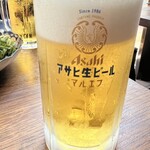 居酒屋燃えた うらめし屋 - 生ビール　キンキンです