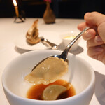 レフェルヴェソンス - 鴨腿肉のラビオリ ほしこがね コンソメ