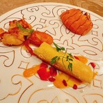 中国料理 翆陽 - オマール海老のXO醬炒めとマンゴー春巻き