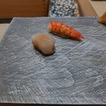 銀座のみこ寿司 - 帆立、海老