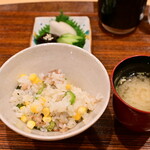 浅草 永見 - 豚角煮のとうもろこしご飯