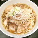 ら～めん　晴々 - 焦がしにんにくラーメン 大盛り + 味玉 2014.10.3