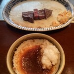 てっぱん料理味味亭 - 残り半分のヒレ肉のステーキ、大根おろしも追加してもらいました