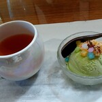 じどりや 穏座 - ほうじ茶と抹茶アイス