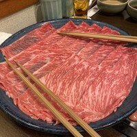 しゃぶ禅 六本木店 - しゃぶしゃぶお肉三人前。赤みのコースにしました。