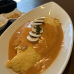 にしき - はしもとオムレツ❗️
                                　恋野マッシュルームトマトクリームソース‼️