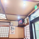 そば処 更科 - 上の角にはテレビ。