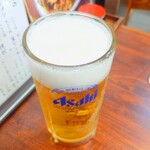 そば処 更科 - 泡リングができる、見事な注ぎ方。