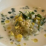 NALA - 近海甲殻類の冷製ビスク 焼きナスと季節の夏野菜