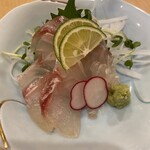 もんじゃ･お好み･鉄板焼き すずめの御宿 - 鯛の昆布締め