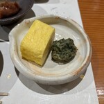 鮨匠 のむら - 玉子焼きと飛び魚のさつま揚げ