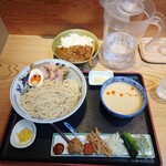 幸屋きよまる - 冷しタンタンつけ麺1300円 ミニ食堂カレーセット+250円