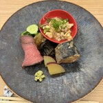 RED&red - 先付け八寸　6品