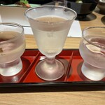 峡谷の湯宿 大歩危峡まんなか - ‘’地酒3種飲み比べ‘’ 阿波のお酒も美味しいですね！今小町が好き！