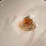 リストランテ 薫 - はるゆたか9セモリナ1のタリオリーニ 白魚と浜中塩水うにのミキュイ