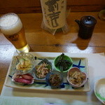 かめがい - 常連になるとお通しの料理メニューがバラエチィー豊富になります。