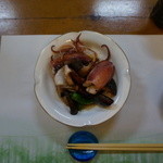かめがい - 手首イカとエリンギ・ししとうのバター炒め