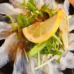 浜寿司 - 鯛のカルパッチョ。サラダがあるのは嬉しい！