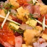 浜寿司 - 仙台漬け丼を食べやすくチラシ風にしてくれました！