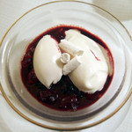 Bouley - Huckleberry Soup.Elderberry yogurt sorbet
