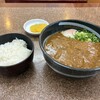 天領うどん - カレーうどん(温泉たまご入り)、めし(小)