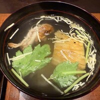 わたべ - 刻み湯葉と焼き茄子ミツバの風味