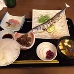 花わさび - 本日の焼魚膳　さんま塩焼き201408