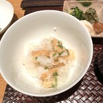 天麩羅 巽 - 大葉、桜海老、トウモロコシの天バラ