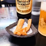 味楽 - サービスのお通し、メンマ。