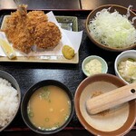かつ膳 - 家内注文　ひれかつと鯵フライランチ　1,400円税込