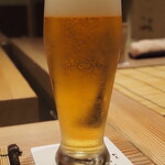 割烹さいお - 乾杯は生ビール
